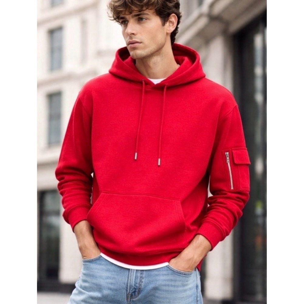 NWT The Kooples Red Utility Hoodie Kangaroo Pocket (MSRP: $275) XL